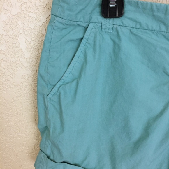 SALE
 J Crew Sz 10 Dk Seafoam Green Cotton ShortsF6 - Picture 2 of 6